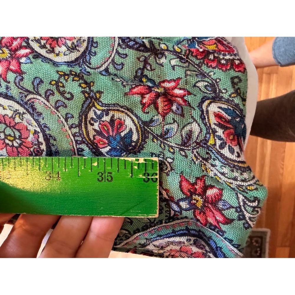 Womens Turquoise Paisley Floral Medallion Scarf Wrap Eyelash Fringe Boho Multi - Picture 9 of 9